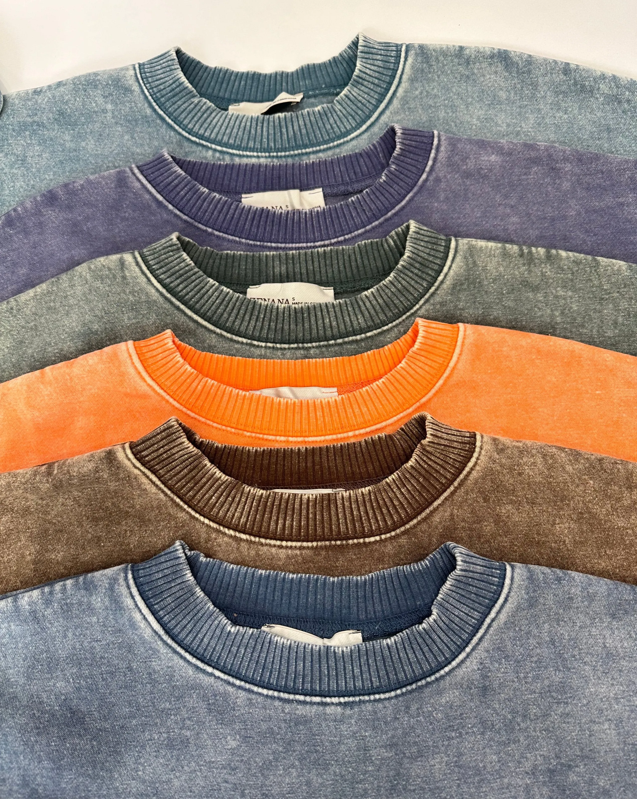 Back to the Basics Acid wash Pullover Tops