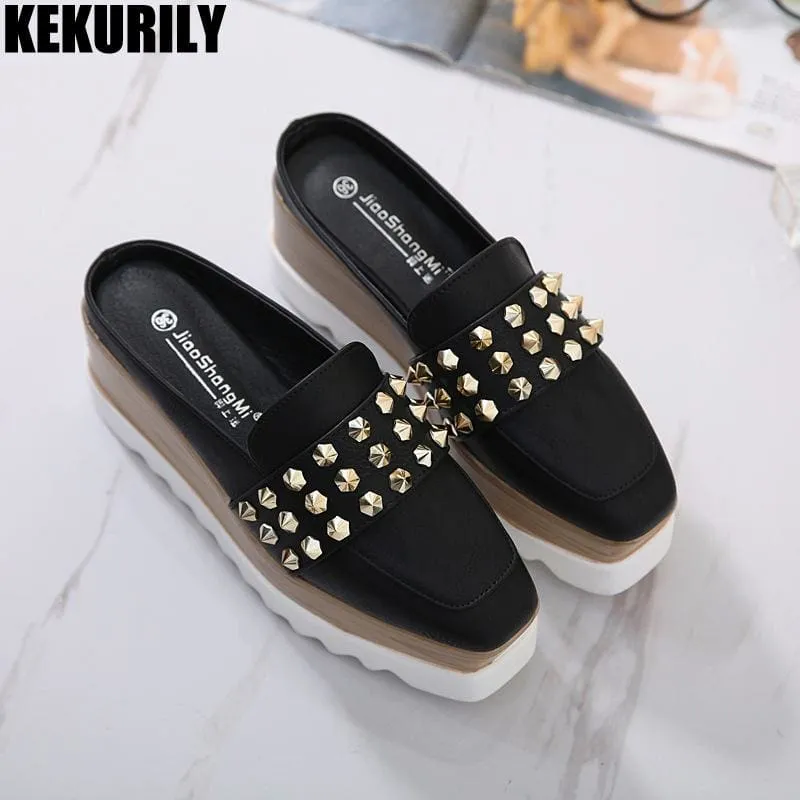 Rivet Mules Comfortable Slippers