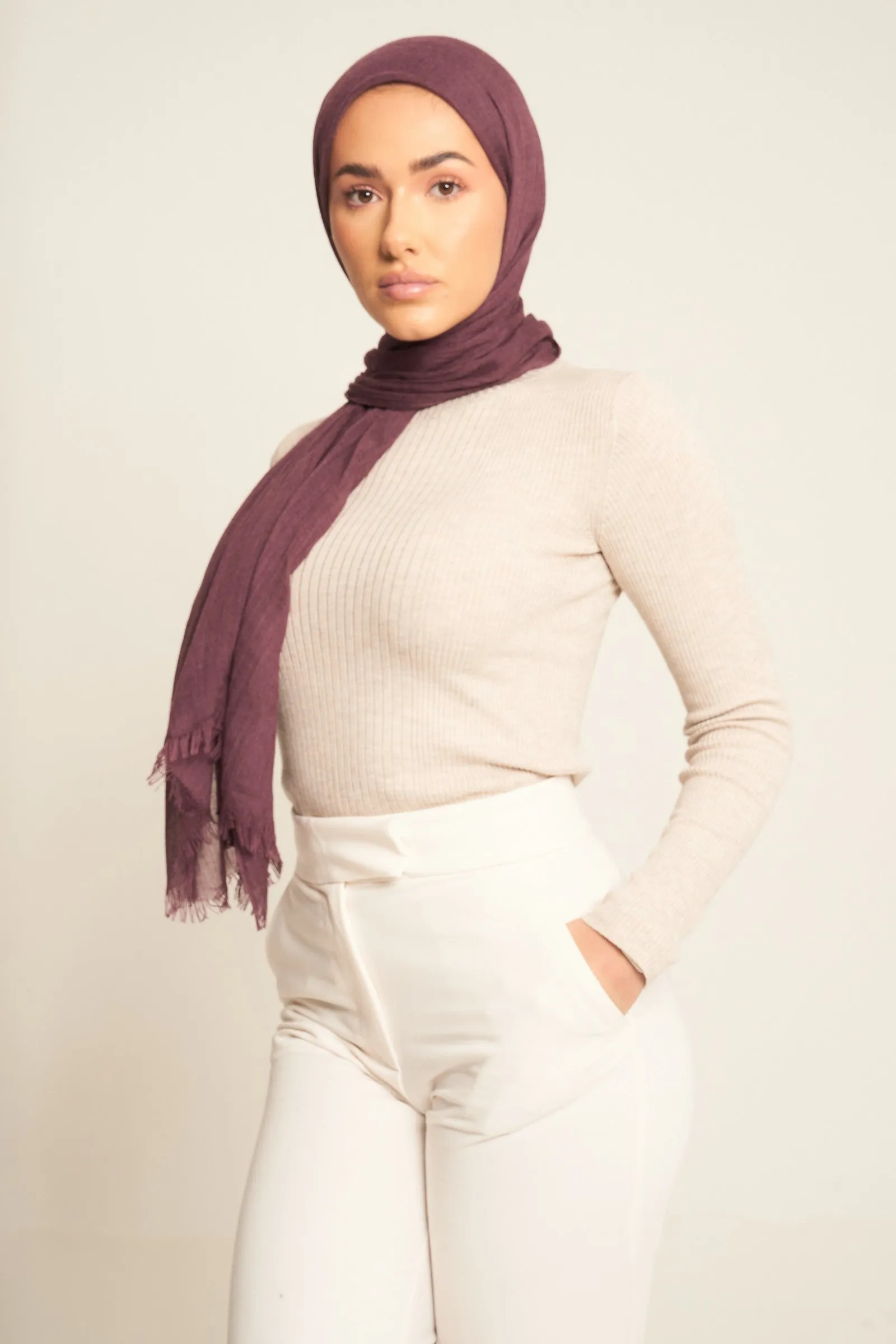 Tyrian Purple | Luxury Cotton Modal Hijab