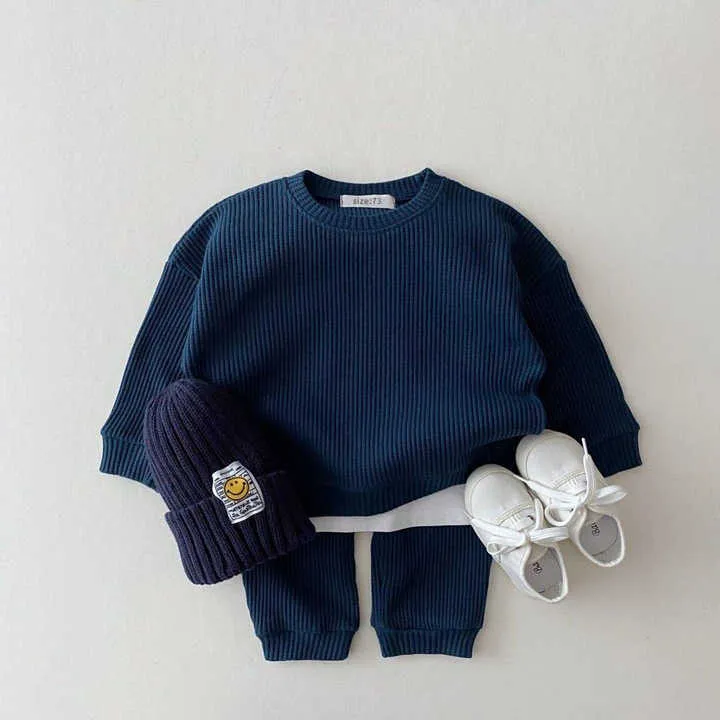 Waffle Cotton Baby Clothing Sets Kids-مجموعة ملابس أطفال