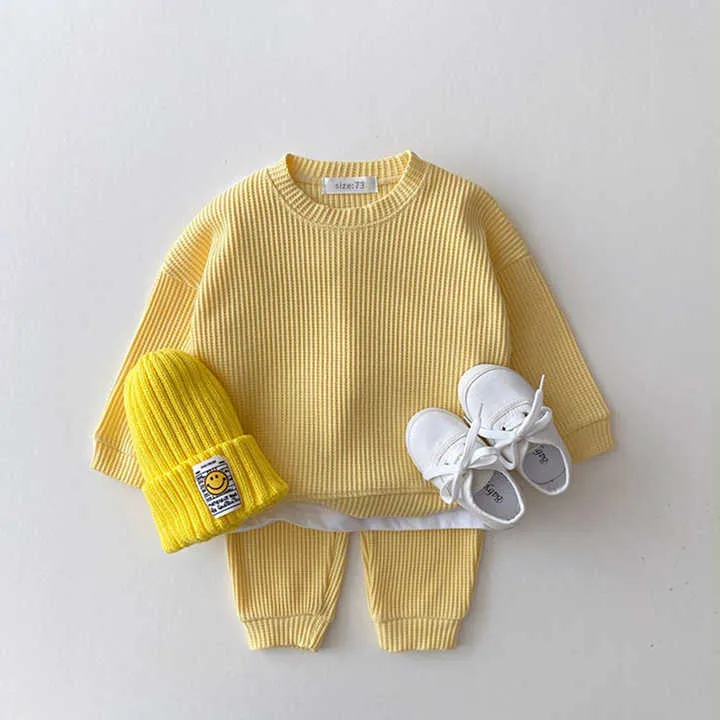 Waffle Cotton Baby Clothing Sets Kids-مجموعة ملابس أطفال
