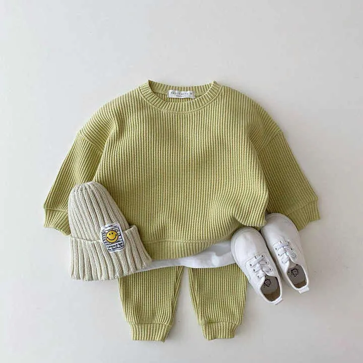 Waffle Cotton Baby Clothing Sets Kids-مجموعة ملابس أطفال