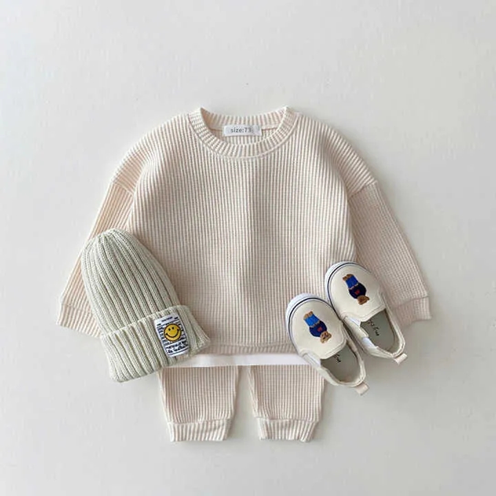 Waffle Cotton Baby Clothing Sets Kids-مجموعة ملابس أطفال