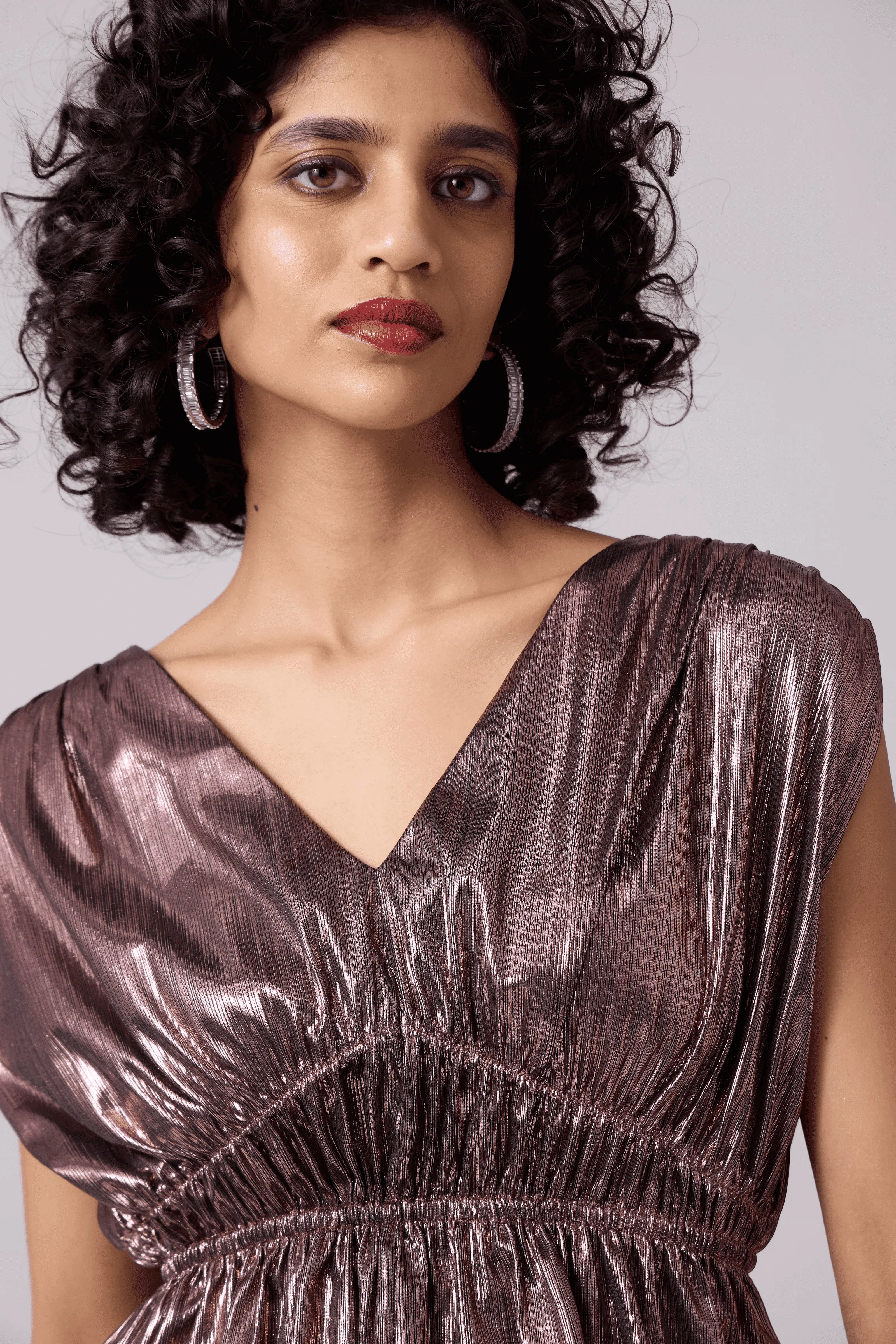 Zenia Top - Metallic Rose