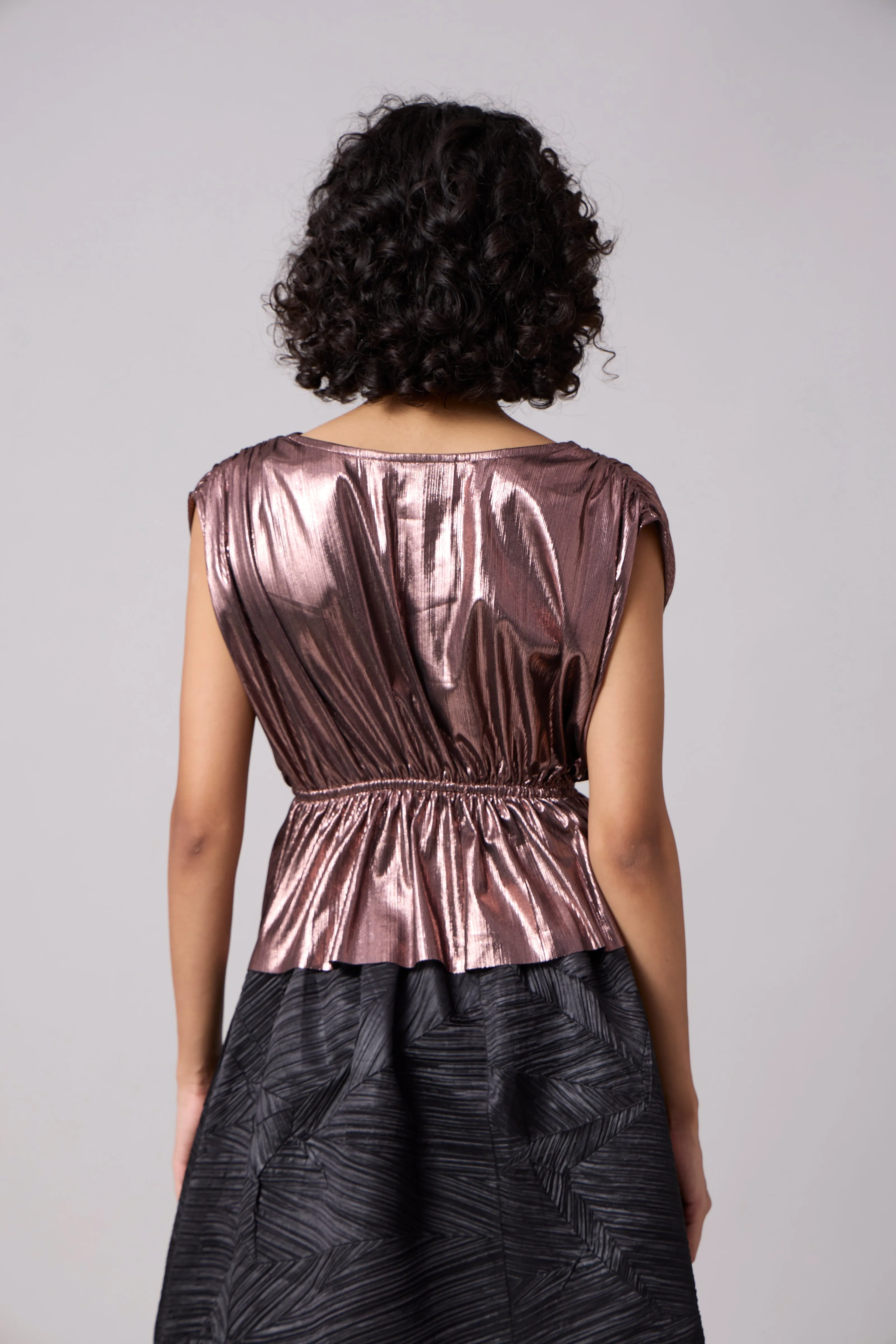 Zenia Top - Metallic Rose